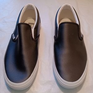Vans Leather Slip-on Shoes | Black | Lightning Bolt
